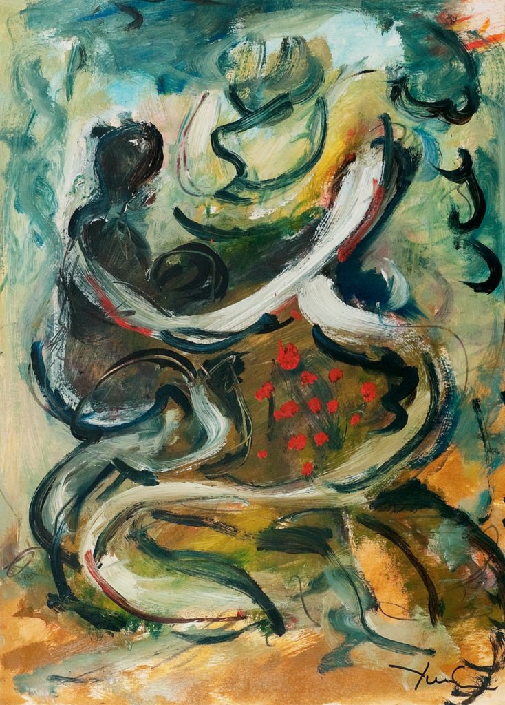 Dorothy Yung - SHARING - Oil on Canvas - 1993