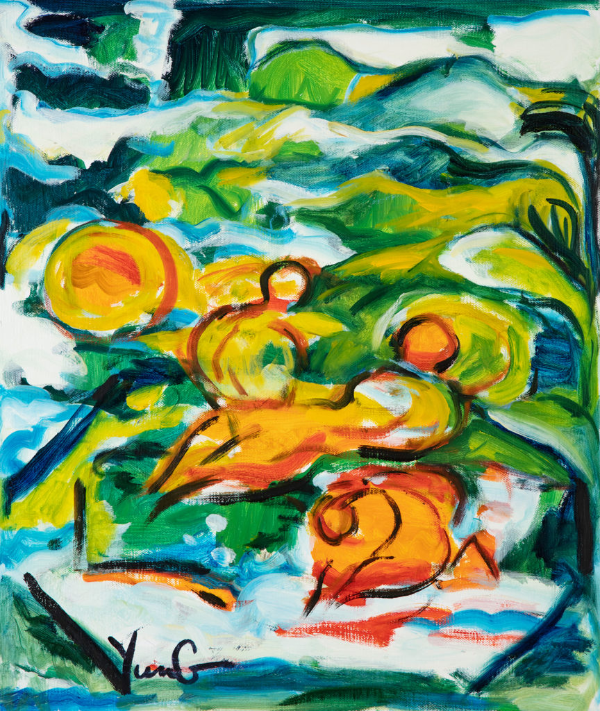 Dorothy Yung - BATHING IN RIVER - Oil on canvas - 2018
