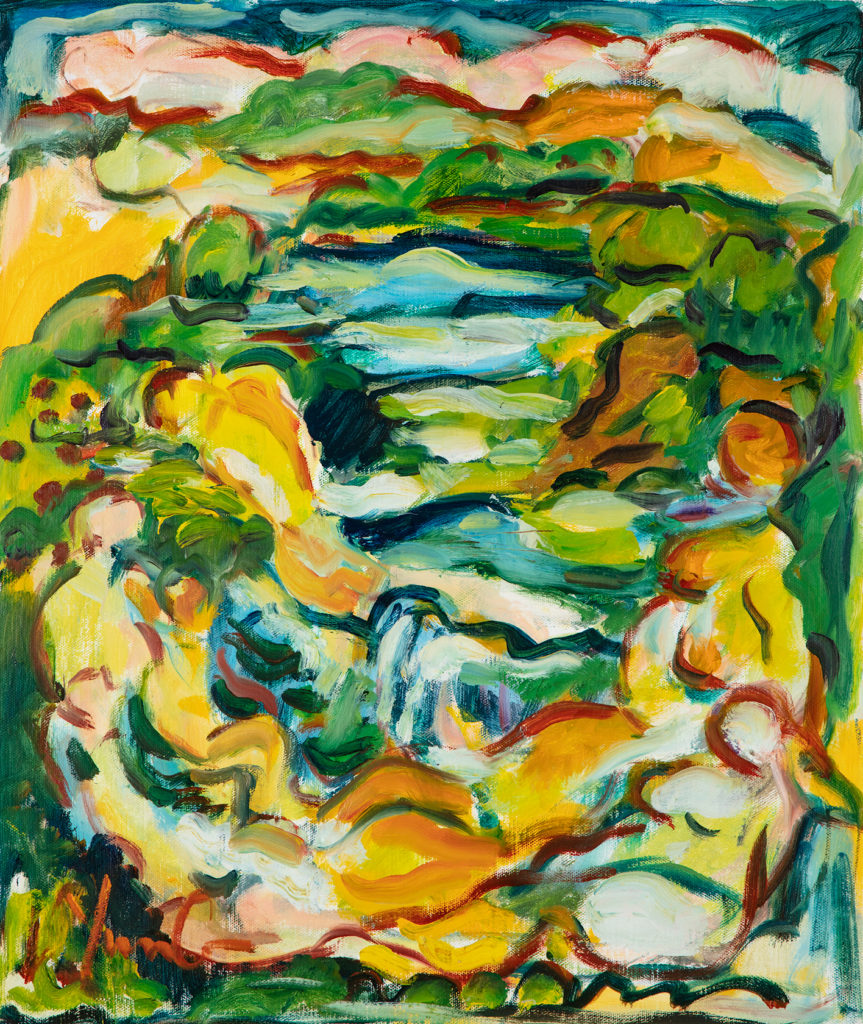 Dorothy Yung - FAMILY OUTING AT THE LAKE - Oil on canvas - 2018