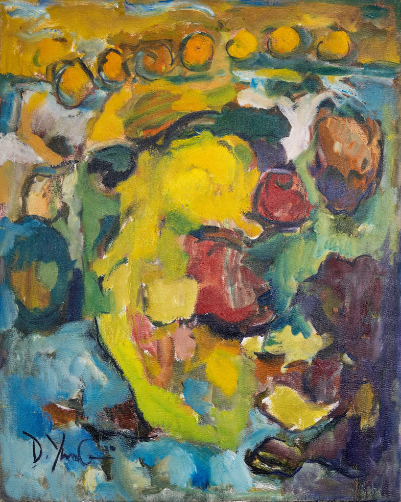 Dorothy Yung - CHICKENS AT ANINI BEACH - Oil on canvas - 2020
