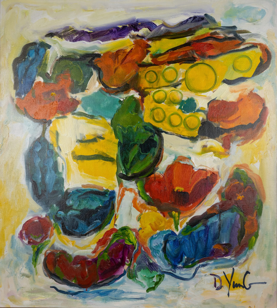 Dorothy Yung - FLOATING TULIPS - Oil on canvas - 2020